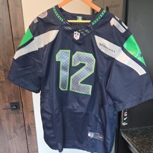 NFL SEAHAWK Navy and Green Jersey with Number 12 SEATTLE SEAHAWKS FAN